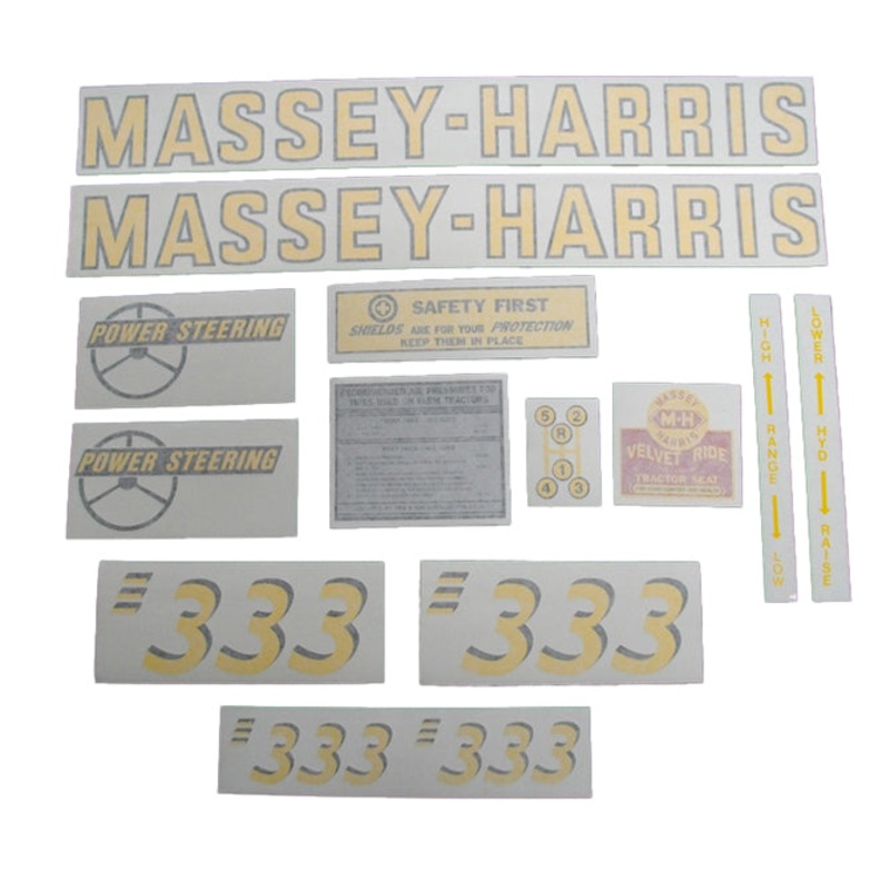 Decal Set for Massey Harris 333 Vinyl