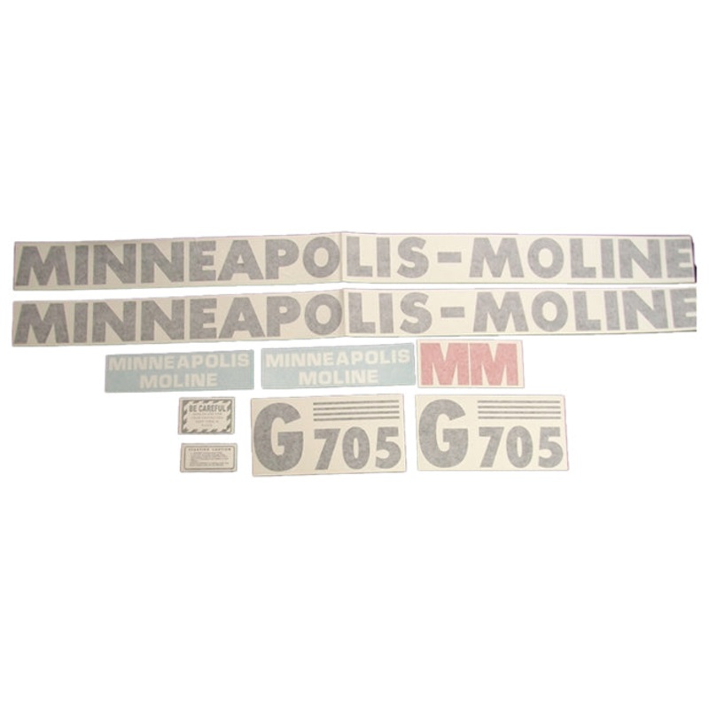 Decal Set for Minneapolis Moline G705 Straight Lettering Vinyl – Straight Letters