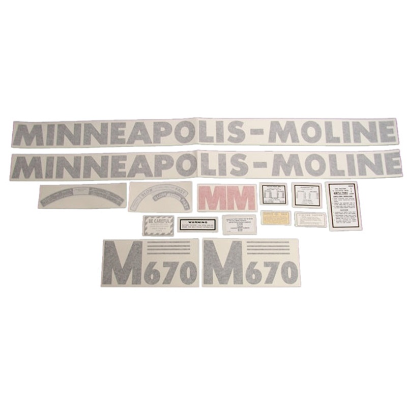 Decal Set for Minneapolis Moline M670 Vinyl