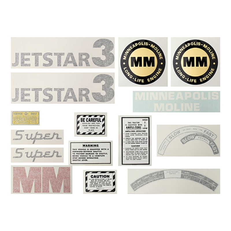 Decal Set for Minneapolis Moline Super Jet Star 3 Vinyl