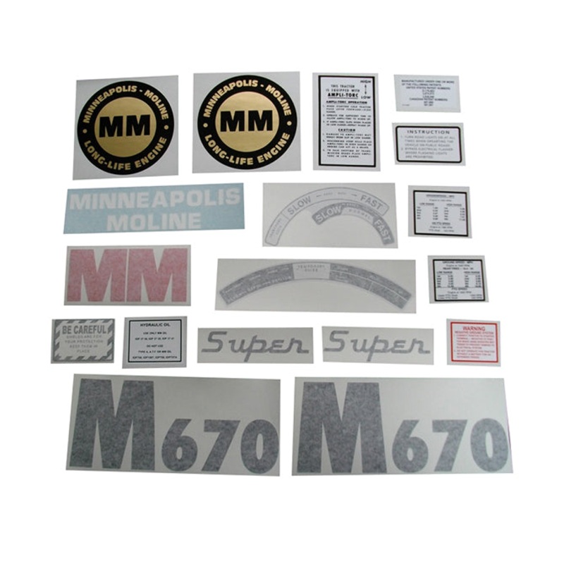 Decal Set for Minneapolis Moline Super M670 Vinyl