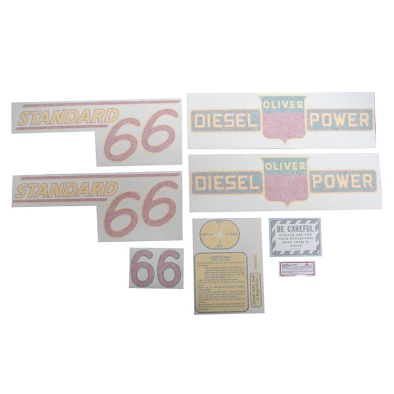 Decal Set for Oliver 66 Standard Diesel Vinyl – Red Numbers