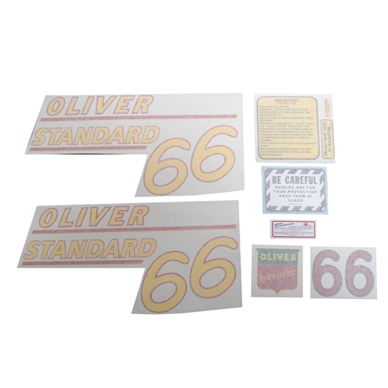 Decal Set for Oliver 66 Standard – Gas Vinyl – Yellow Numbers