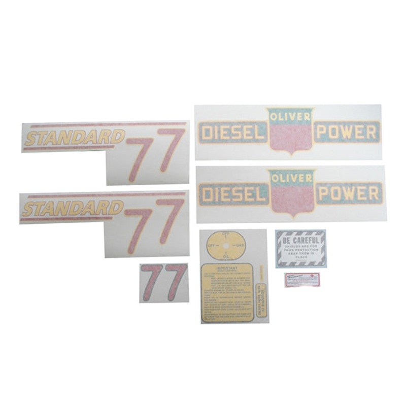 Decal Set for Oliver 77 Standard Diesel Vinyl – Red Numbers