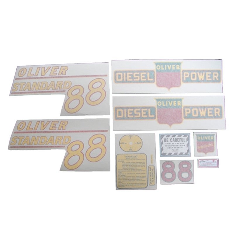 Decal Set for Oliver 88 Standard Diesel Vinyl – Yellow Numbers