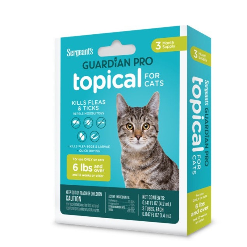 Sergeant’s Guardian PRO Flea & Tick Topical for Cats 3 Count