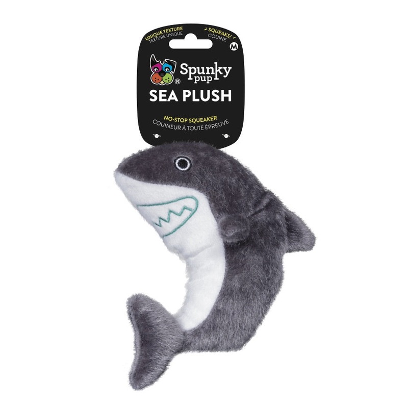Spunky Pup Sea Plush Shark Dog Toy
