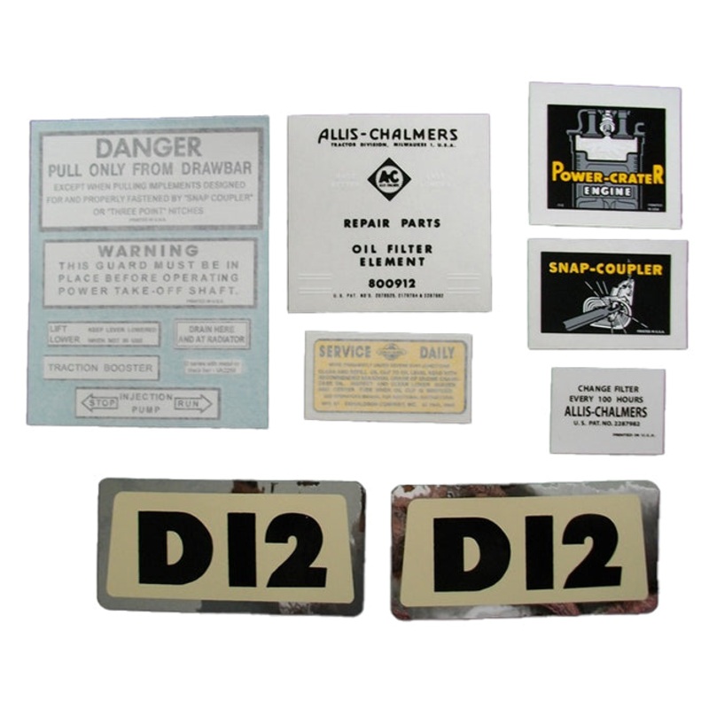 Chassis Decal Set for Allis Chalmers D12 Vinyl