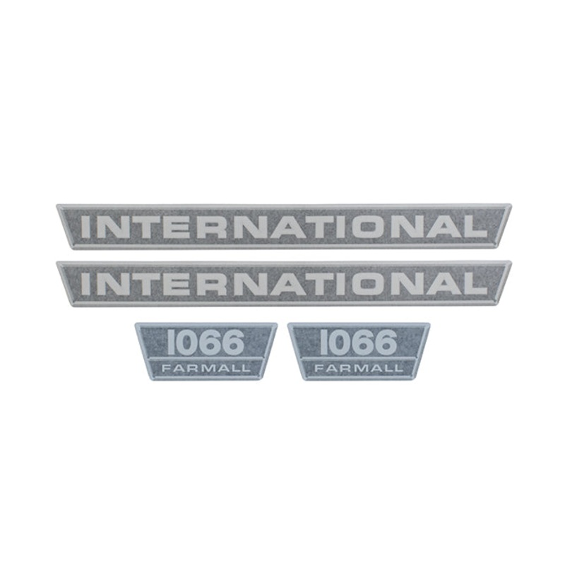 Decal Set for International / Farmall 1066 Vinyl – Black & Chrome – Hood Only