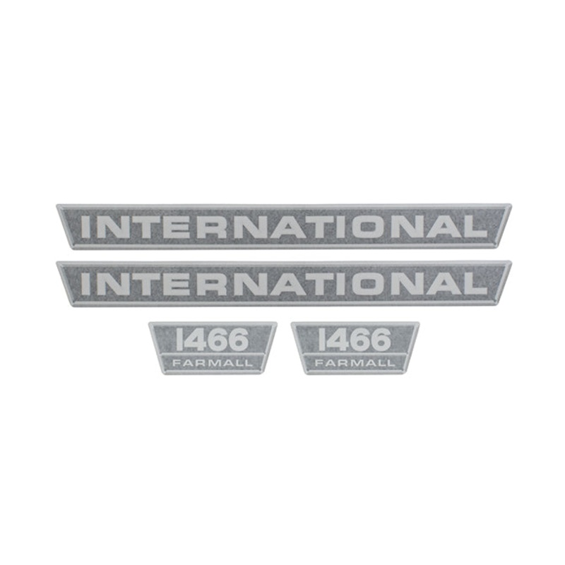 Decal Set for International / Farmall 1466 Vinyl – Black & Chrome – Hood Only