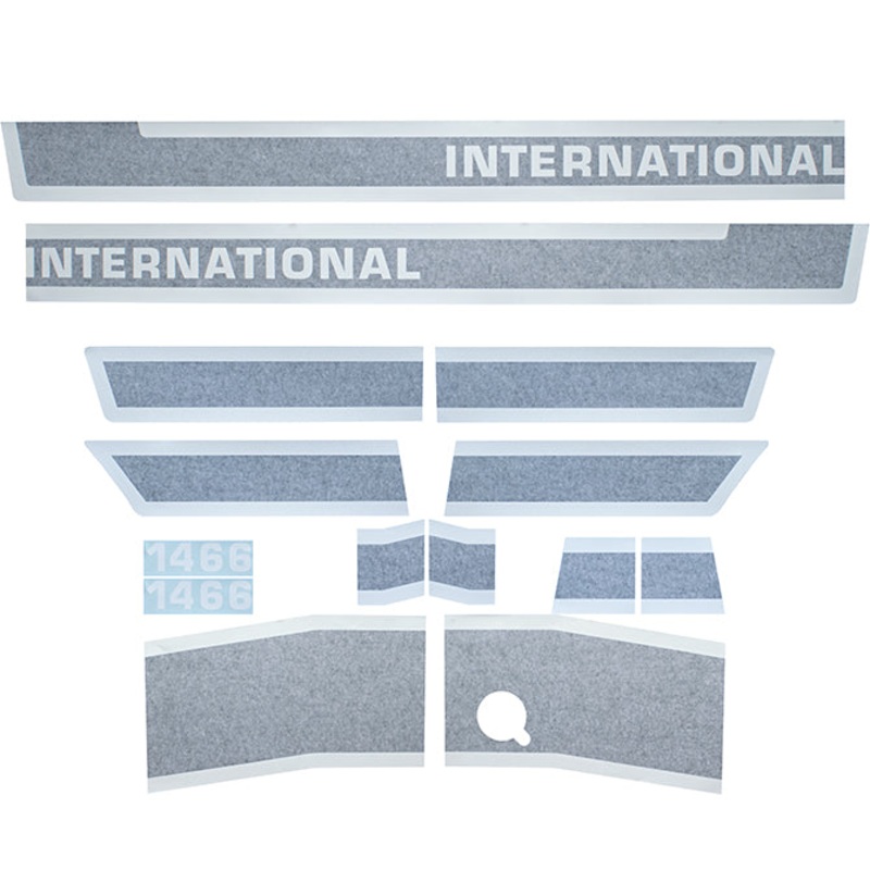 Decal Set for International / Farmall 1466 Vinyl – Black Stripe – Hood