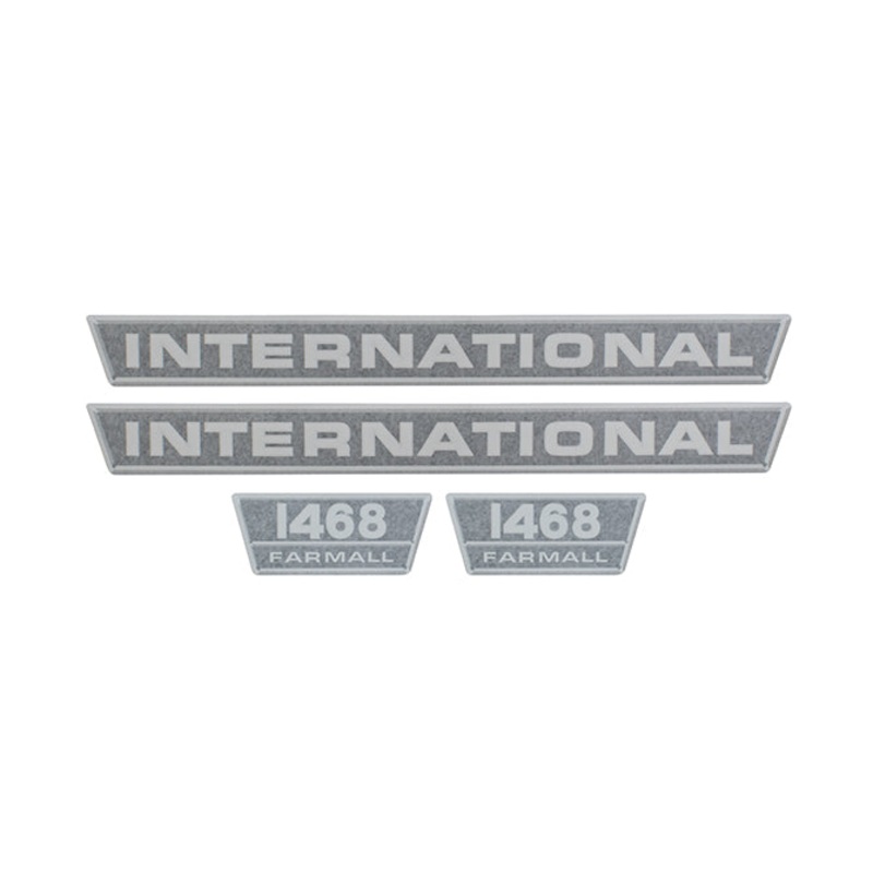 Decal Set for International / Farmall 1468 Vinyl – Black & Chrome – Hood Only