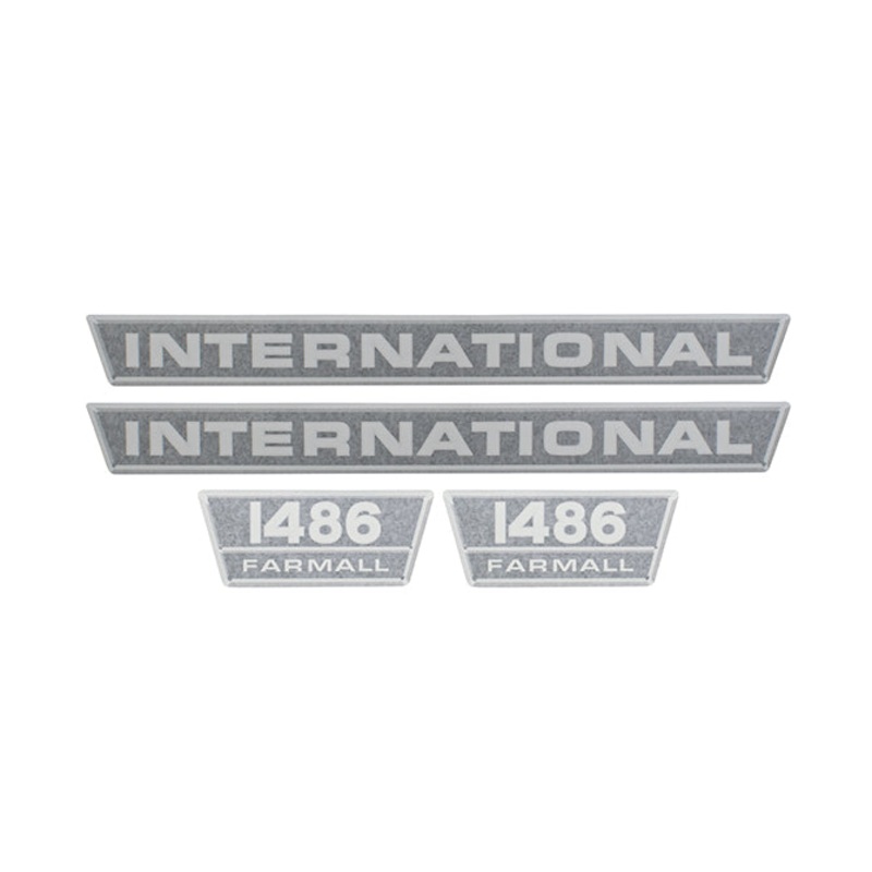 Decal Set for International / Farmall 1486 Vinyl – Black & Chrome – Hood Only