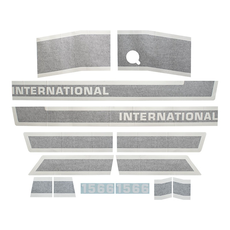Decal Set for International / Farmall 1566 Vinyl – Black Stripe – Hood