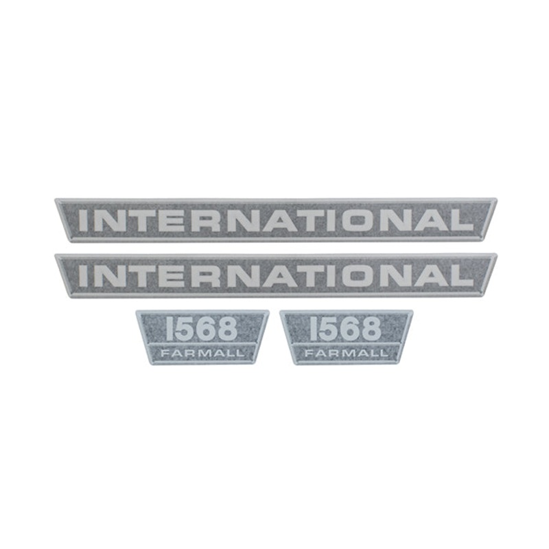 Decal Set for International / Farmall 1568 Vinyl – Black & Chrome – Hood Only