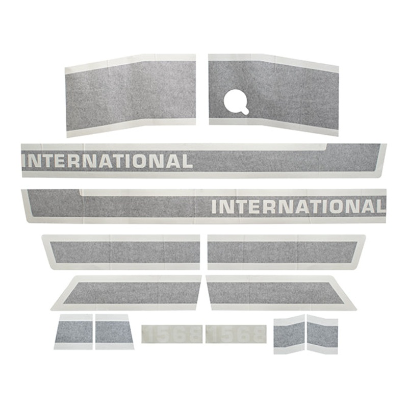 Decal Set for International / Farmall 1568 Vinyl – Black Stripe – Hood Only