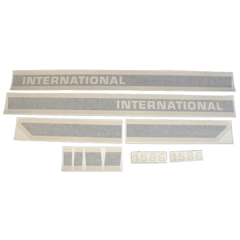Decal Set for International / Farmall 1586 Vinyl – Black & Beige – Hood & Cab Decals