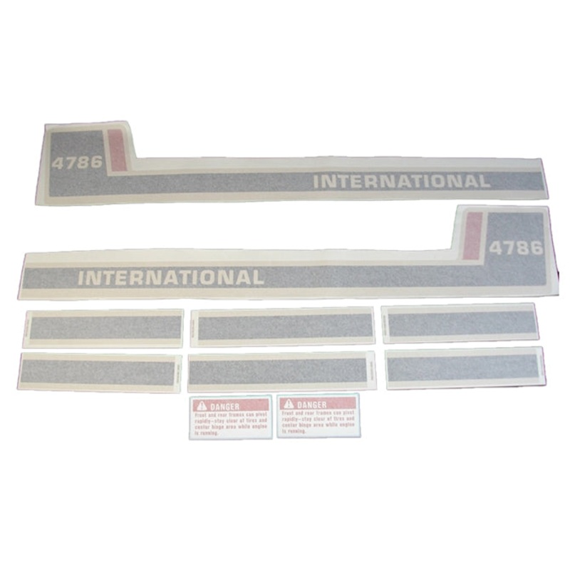 Decal Set for International / Farmall 4786 Vinyl – Tri-Stripe – Hood & Cab Decals