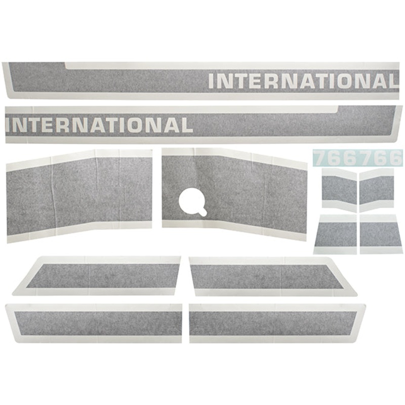 Decal Set for International / Farmall 766 Vinyl – Black Stripe – Identification Decals Only!