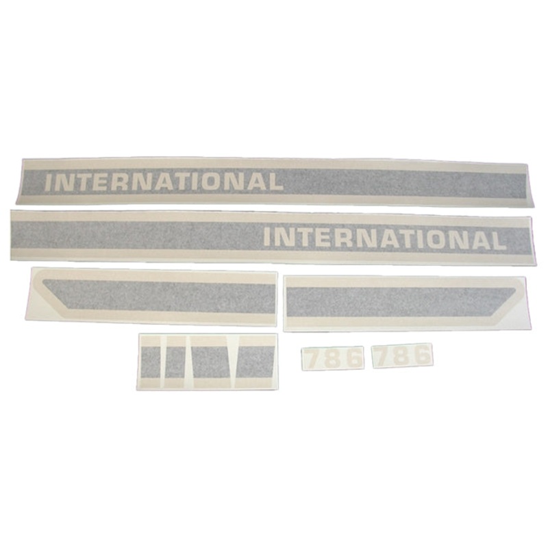 Decal Set for International / Farmall 786 Vinyl – Black & Beige – Hood Only