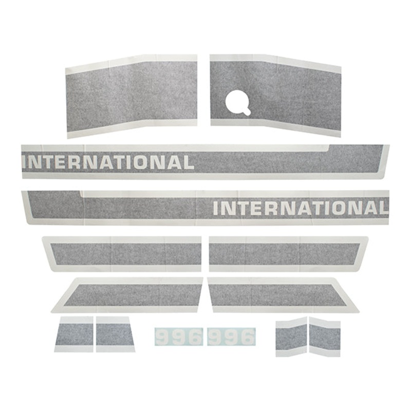 Decal Set for International / Farmall 966 Vinyl – Black Stripe – Hood