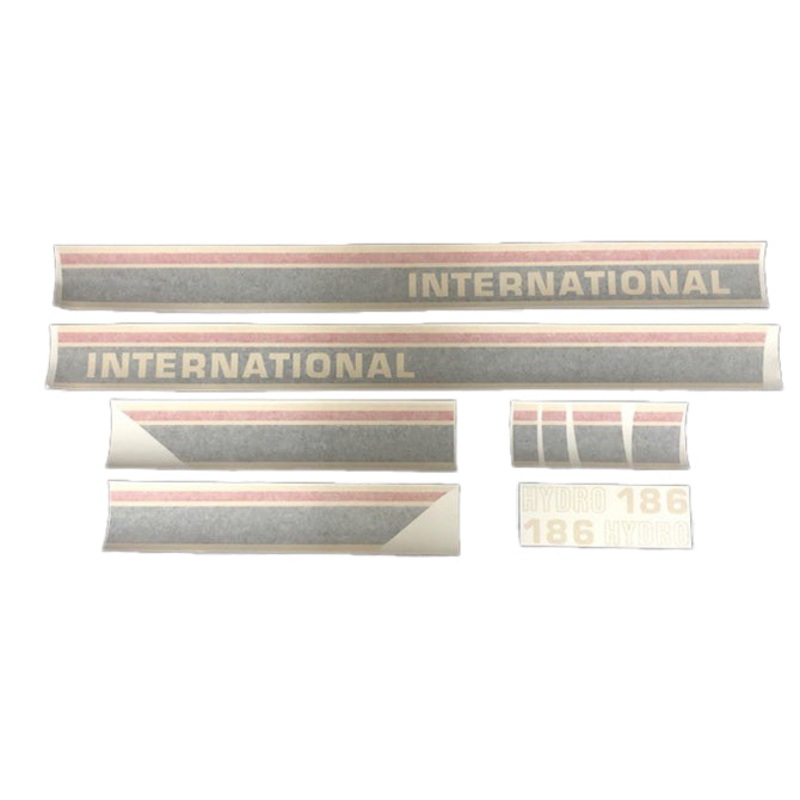 Decal Set for International / Farmall Hydro 186 Vinyl – Red & Beige – Hood & Cab Decals