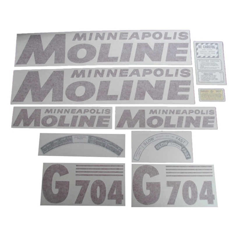 Decal Set for Minneapolis Moline G704 Vinyl – Red Letters