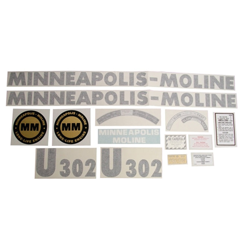 Decal Set for Minneapolis Moline U302 Vinyl