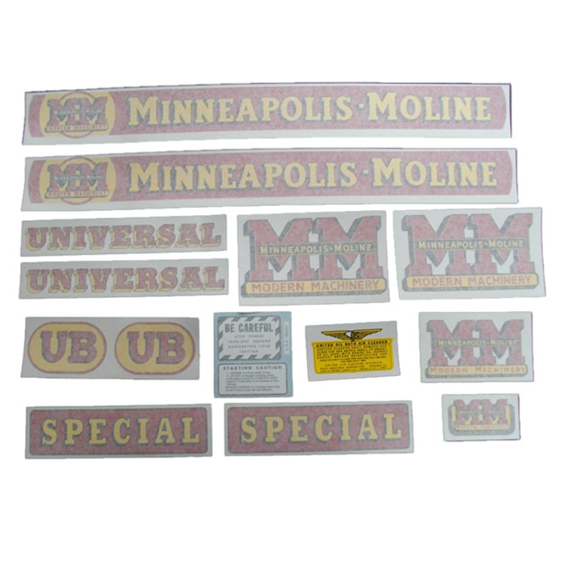 Decal Set for Minneapolis Moline UB Special Vinyl