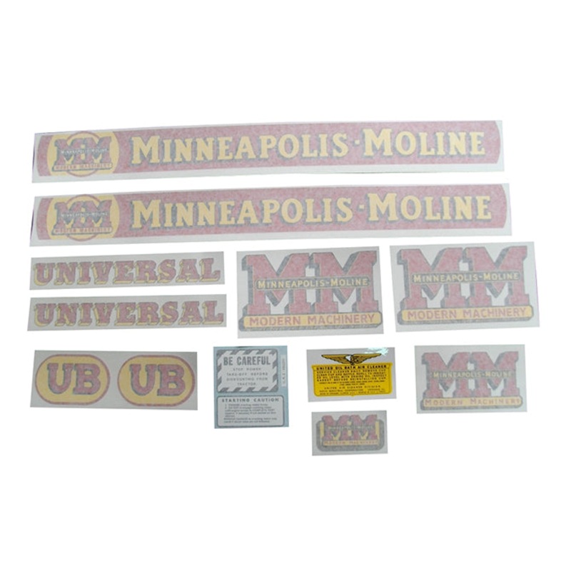 Decal Set for Minneapolis Moline UB Vinyl