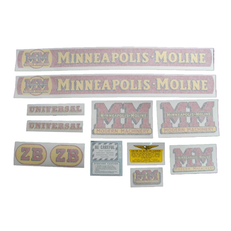 Decal Set for Minneapolis Moline ZB Vinyl