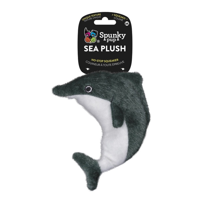 Spunky Pup Sea Plush Dolphin Dog Toy