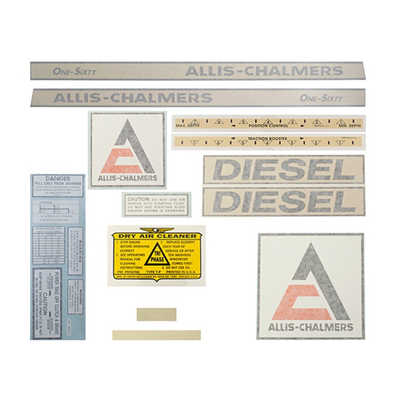 Decal Set for Allis Chalmers 160 One-Sixty Spelled Out