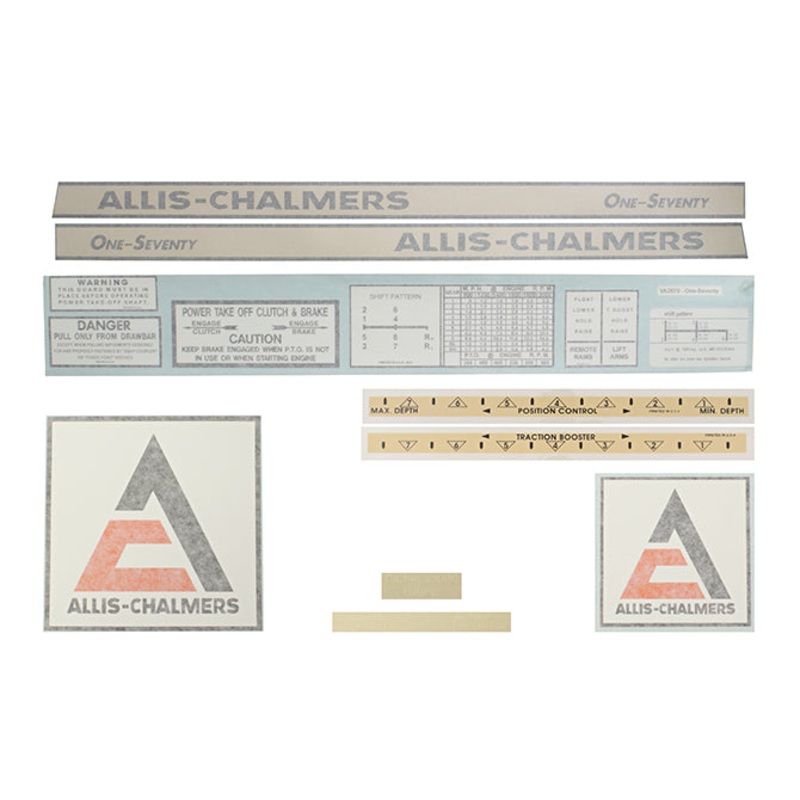 Decal Set for Allis Chalmers 170 One-Seventy Spelled Out