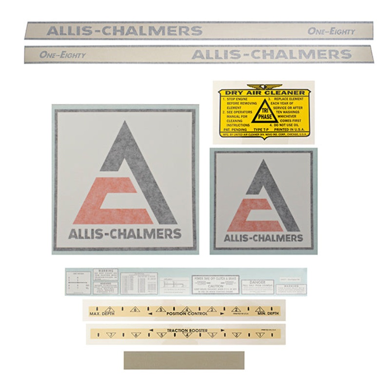 Decal Set for Allis Chalmers 180 One-Eighty Spelled Out
