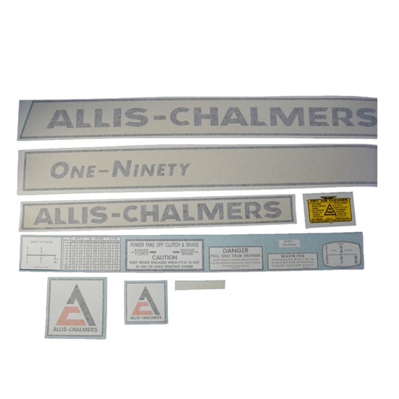 Decal Set for Allis Chalmers 190 One-Ninety Spelled Out