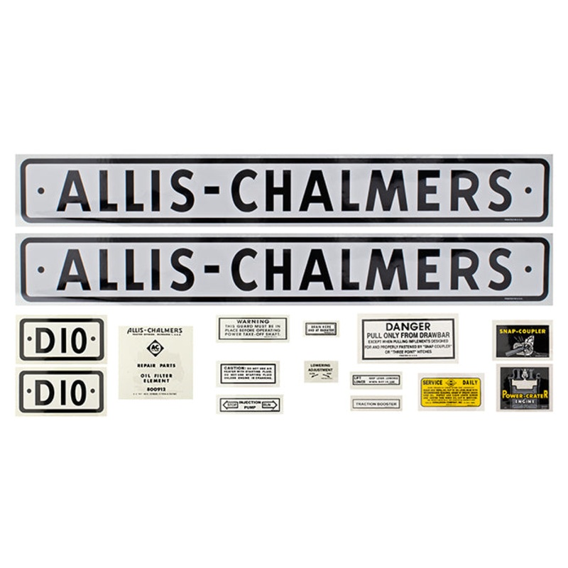 Decal Set for Allis Chalmers D10 (1957-1960)