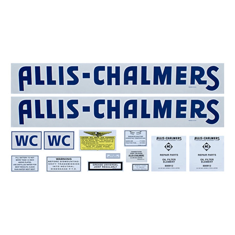 Decal Set for Allis Chalmers WC (1939-1940)