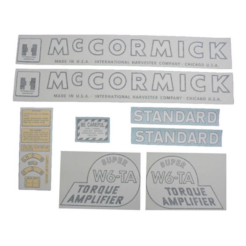 Decal Set for International / Farmall Super W6-TA Vinyl