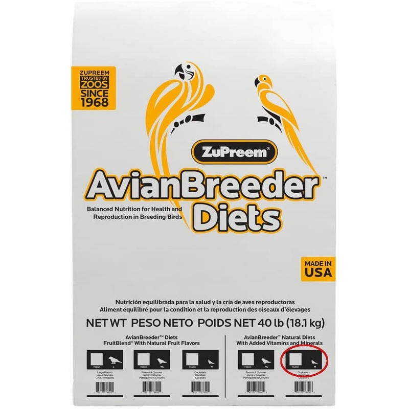Zupreem AvianBreeder Natural Food with Added Vitamins and Minerals for Medium Birds