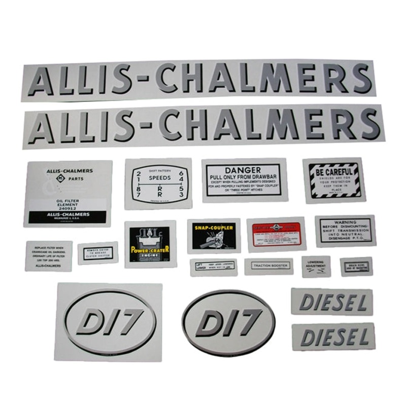 Decal Set for Allis Chalmers D17 Diesel
