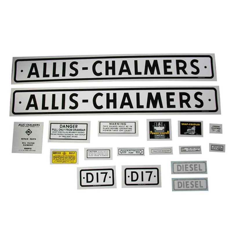 Decal Set for Allis Chalmers D17 Diesel 1957-1960