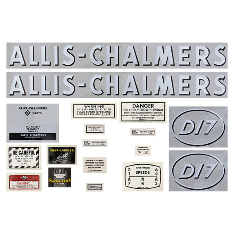 Decal Set for Allis Chalmers D17 Gas