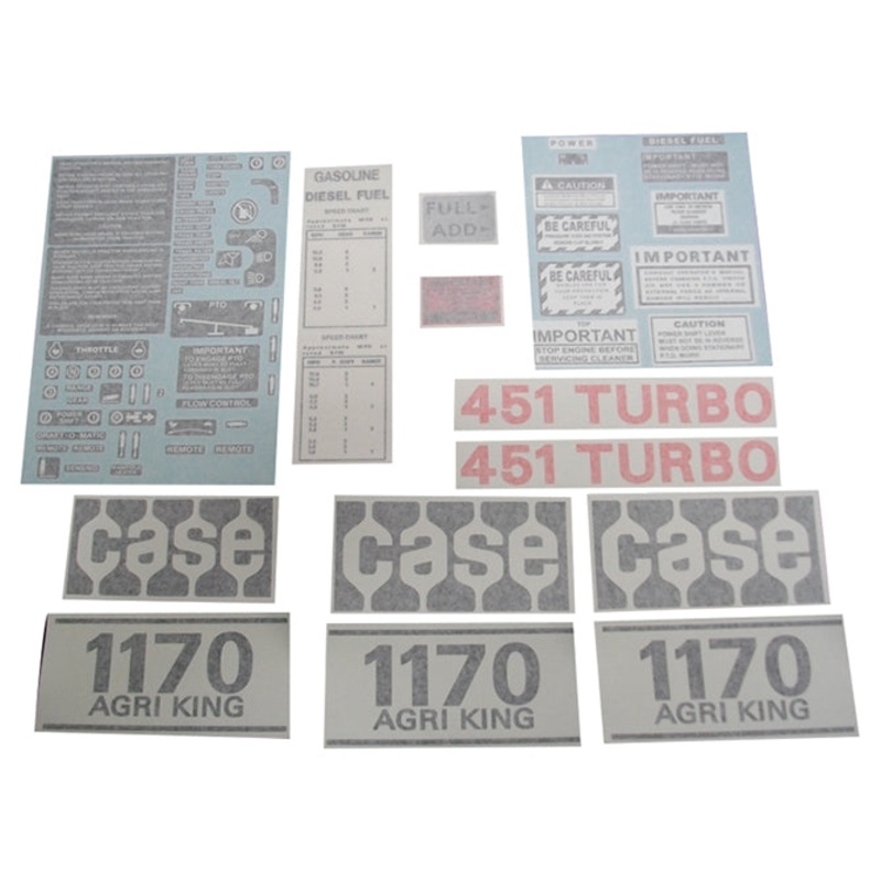 Decal Set for Case 1170 Agri-King Diesel 1971