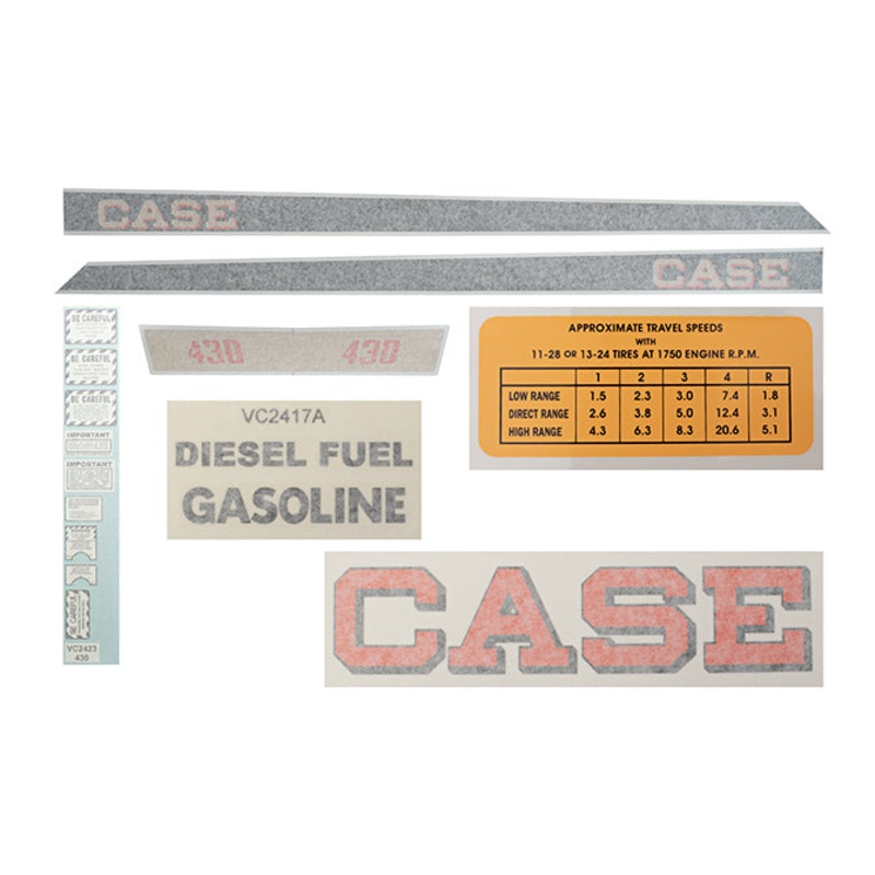 Decal Set for Case 430 Gas