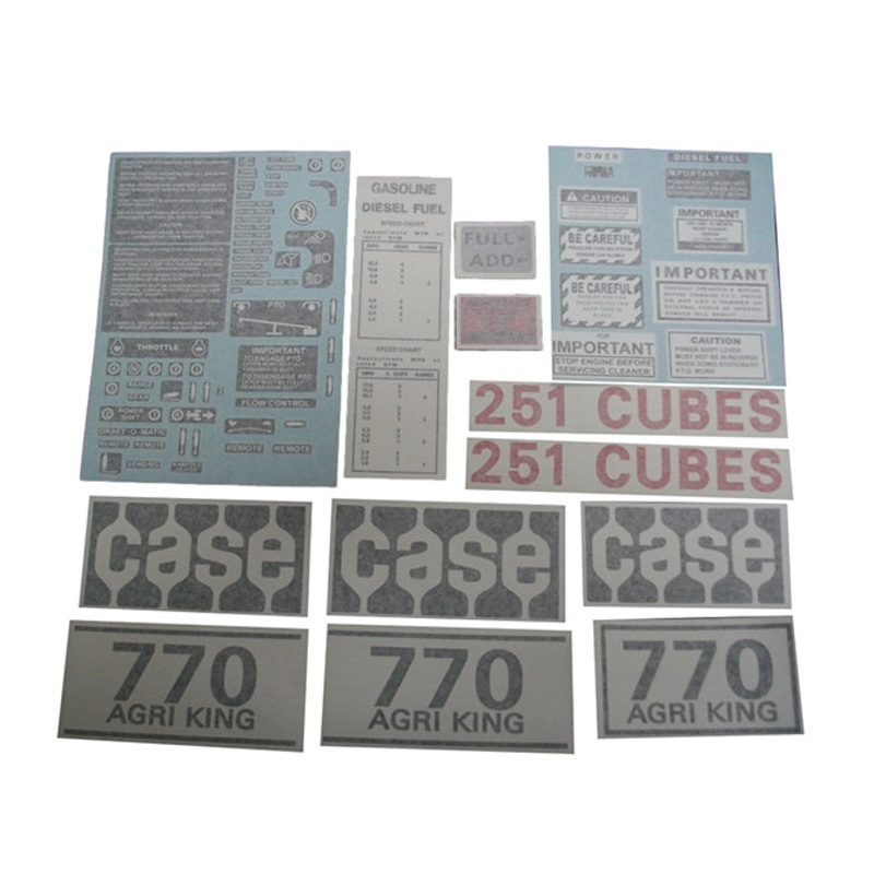 Decal Set for Case 770 Agri King Gas 1971-1973