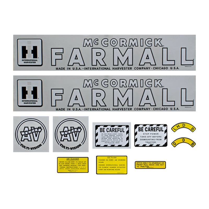 Decal Set for International / Farmall Super AV Culti-Vision