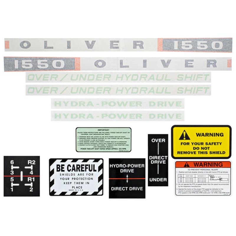 Decal Set for Oliver 1550 Gas