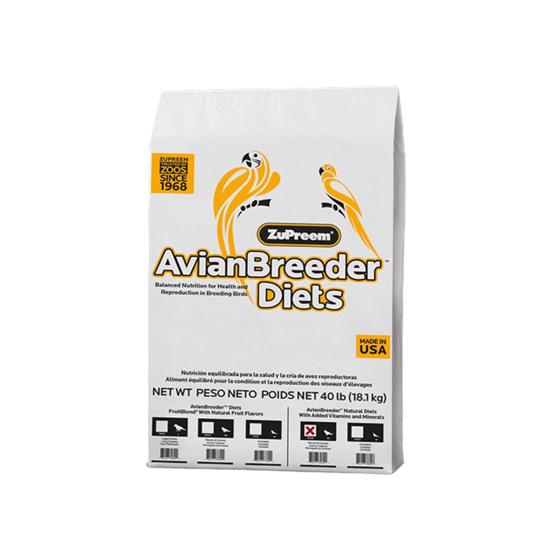 Zupreem AvianBreeder Natural Food with Added Vitamins and Minerals for Parrots and Conures