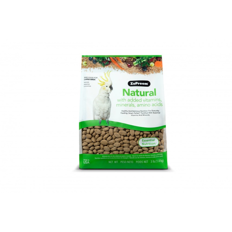 Zupreem Natural Food with Added Vitamins Minerals Amino Acids for Large Birds